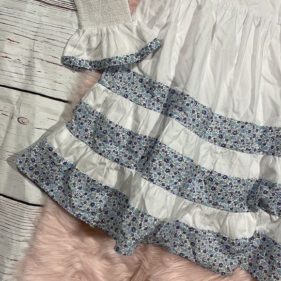 Tuckernuck Pomander Place Floral Tiered Fran Mini Dress White Blue Combo - Picture 8 of 10